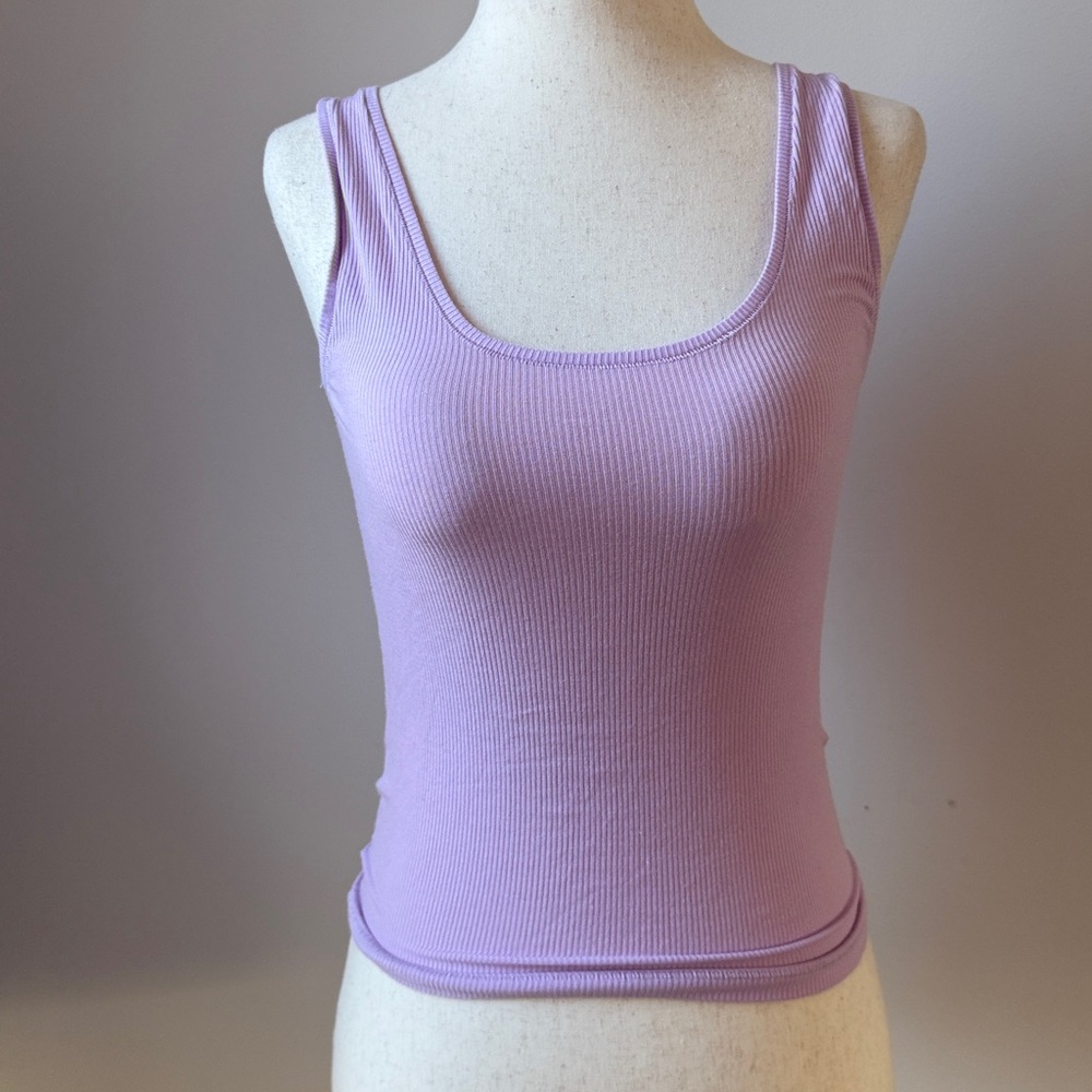 SKIMS Lilac Ribbed Tank Top Size Medium Women’s Casual Modal Lavender Tee